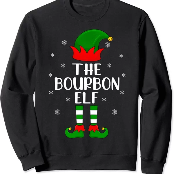 The Bourbon Elf Christmas Party Matching Family Sweatshirt