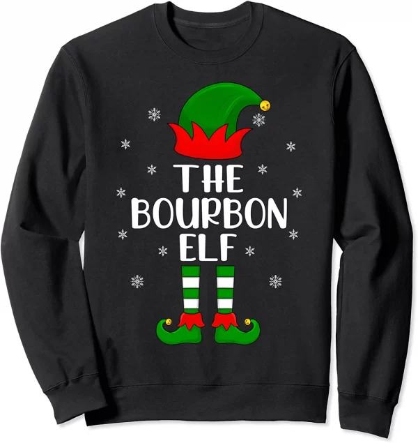 The Bourbon Elf Christmas Party Matching Family Sweatshirt
