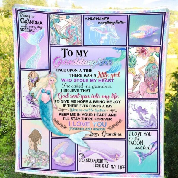 To My Granddaughter Princess Mermaid Blanket