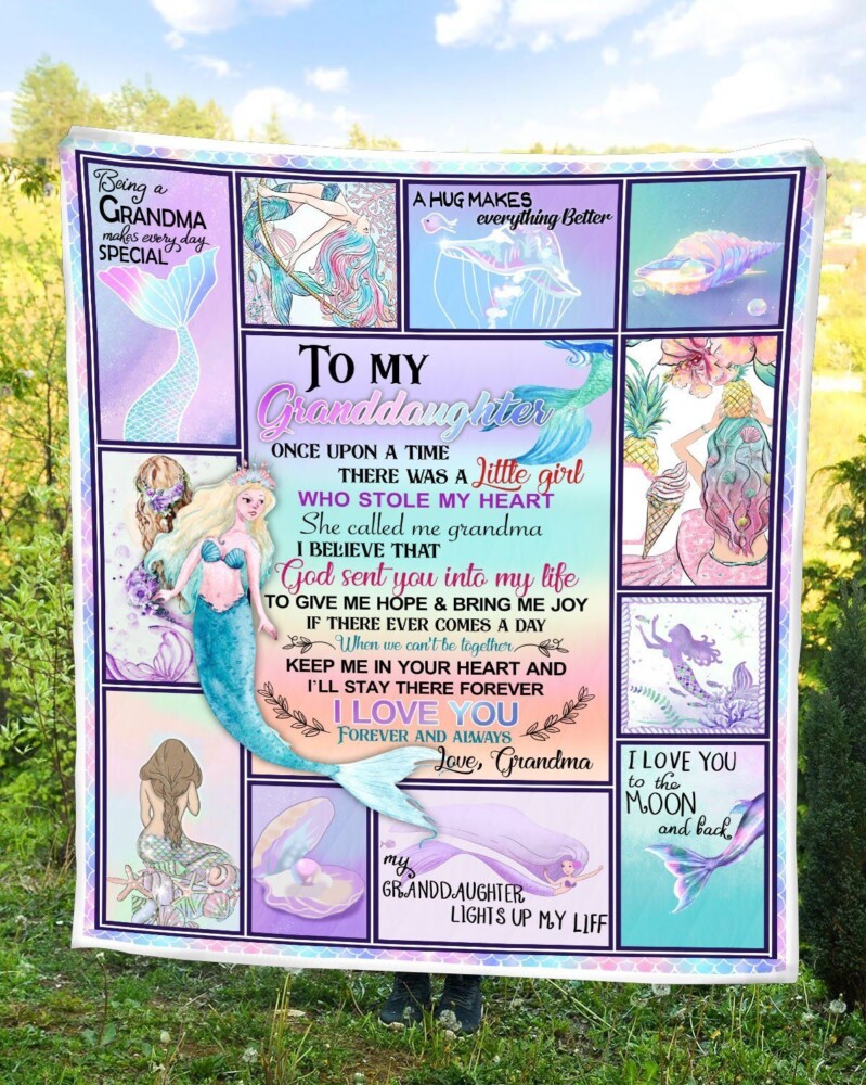 To My Granddaughter Princess Mermaid Blanket