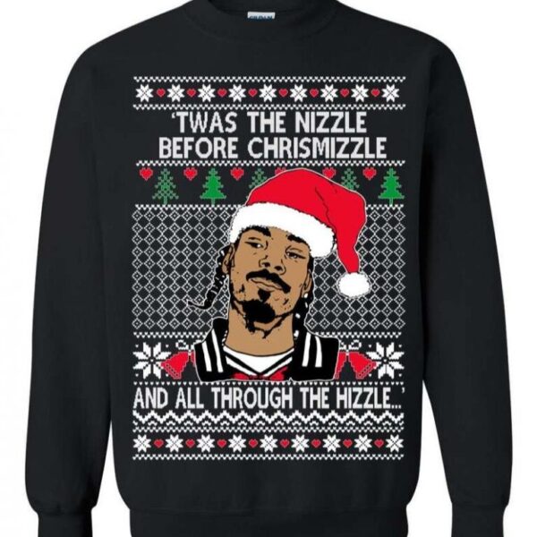 Ugly Christmas Sweater Snoop Dogg Twas The Nizzle Before Christmas Sweater