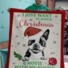 Watch Christmas Movie With Boston Terrier Blanket