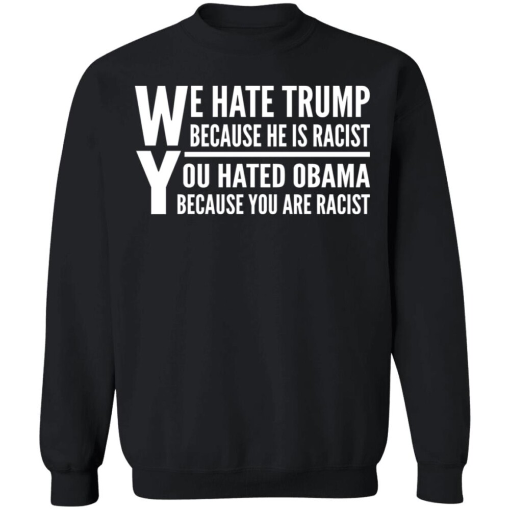 We Hate Trump Because He Is Racist You Hate Obama Because You Are Racist Shirt 2