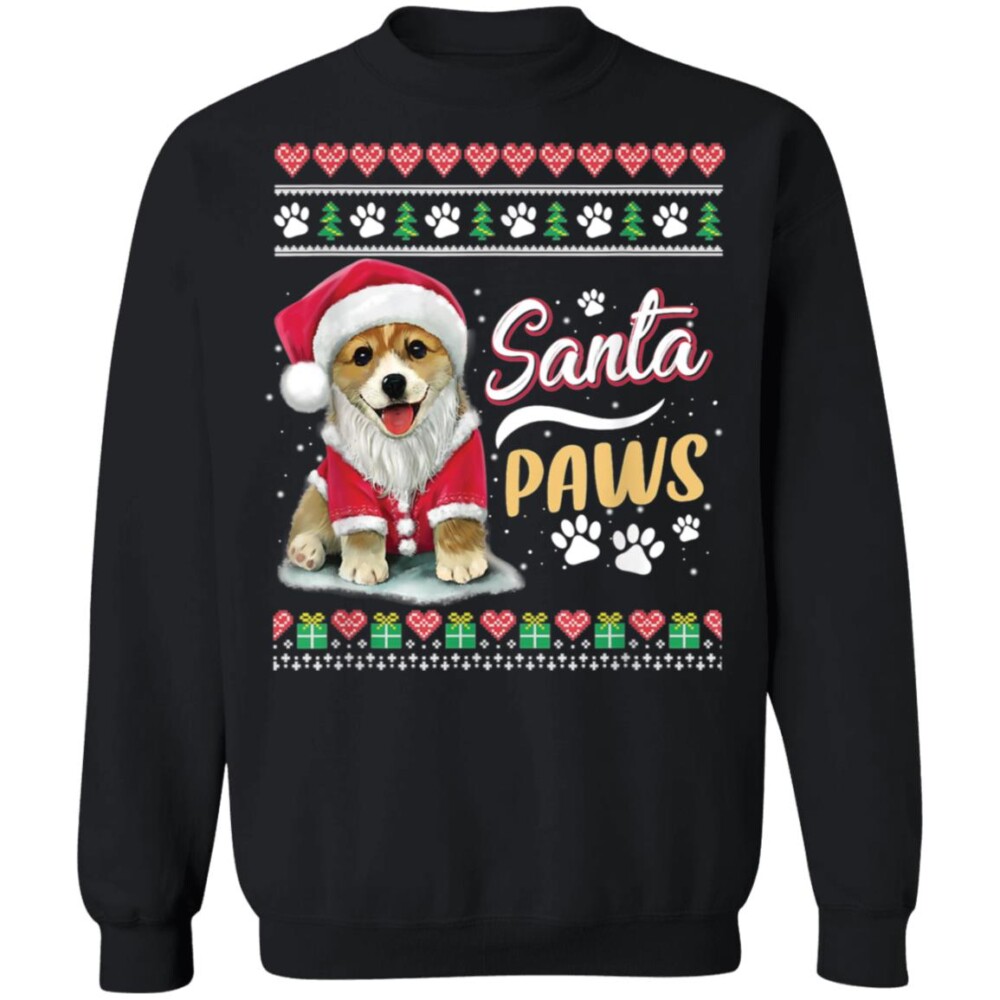 Corgi Dog Santa Paws Christmas Sweater