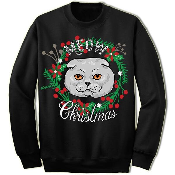 Highland Fold Cat Ugly Christmas Sweater