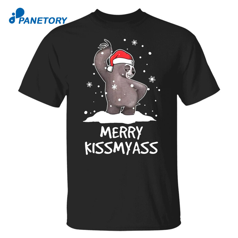 Sloth Merry Kissmyass Christmas Sweater 2