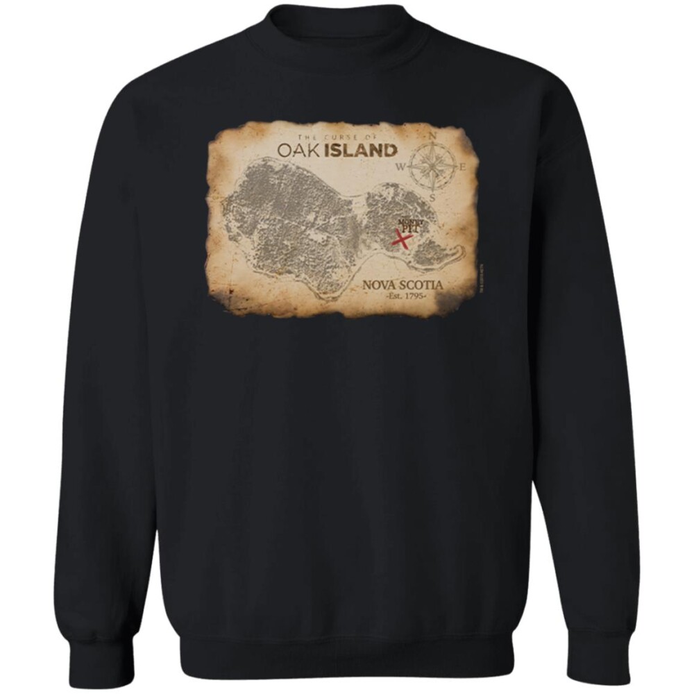 The Curse Of Oak Island Treasure Map Shirt Panetory – Graphic Design Apparel &Amp; Accessories Online