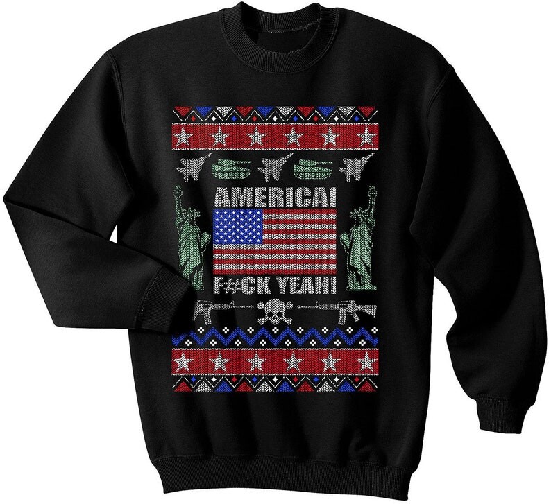 Usa Ugly Christmas Sweater Fck Year