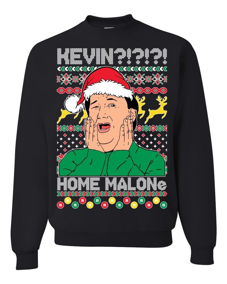 Ugly Christmas Sweater Home Malone Kevin