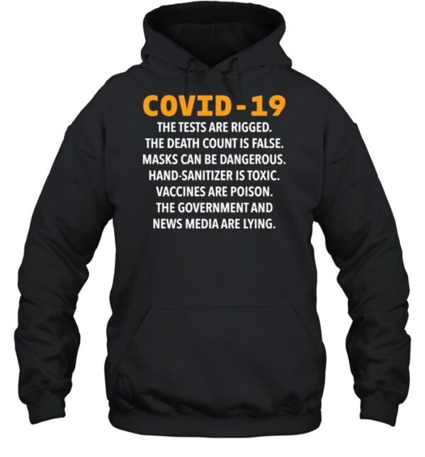 Covid 19 The Tests Are Rigged The Death Count Is False Masks Shirt
