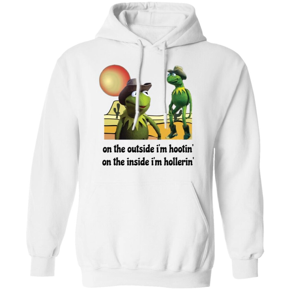 Kermit Hootin And Hollerin On The Outside I'M Hootin Shirt Panetory – Graphic Design Apparel &Amp; Accessories Online