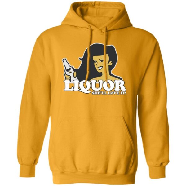 Liquor Where She Likes It Shirt Gold