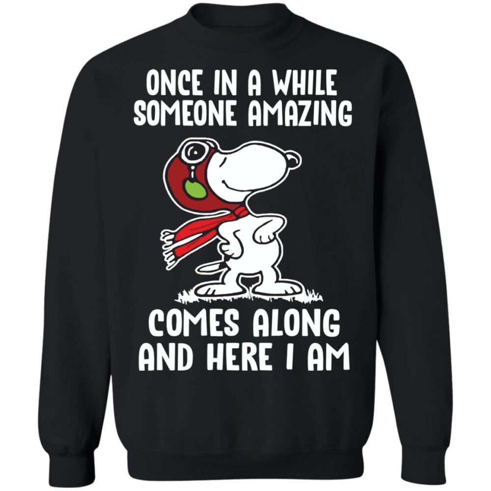Snoopy Once In A While Someone Amazing Comes Along Shirt Panetory – Graphic Design Apparel &Amp; Accessories Online