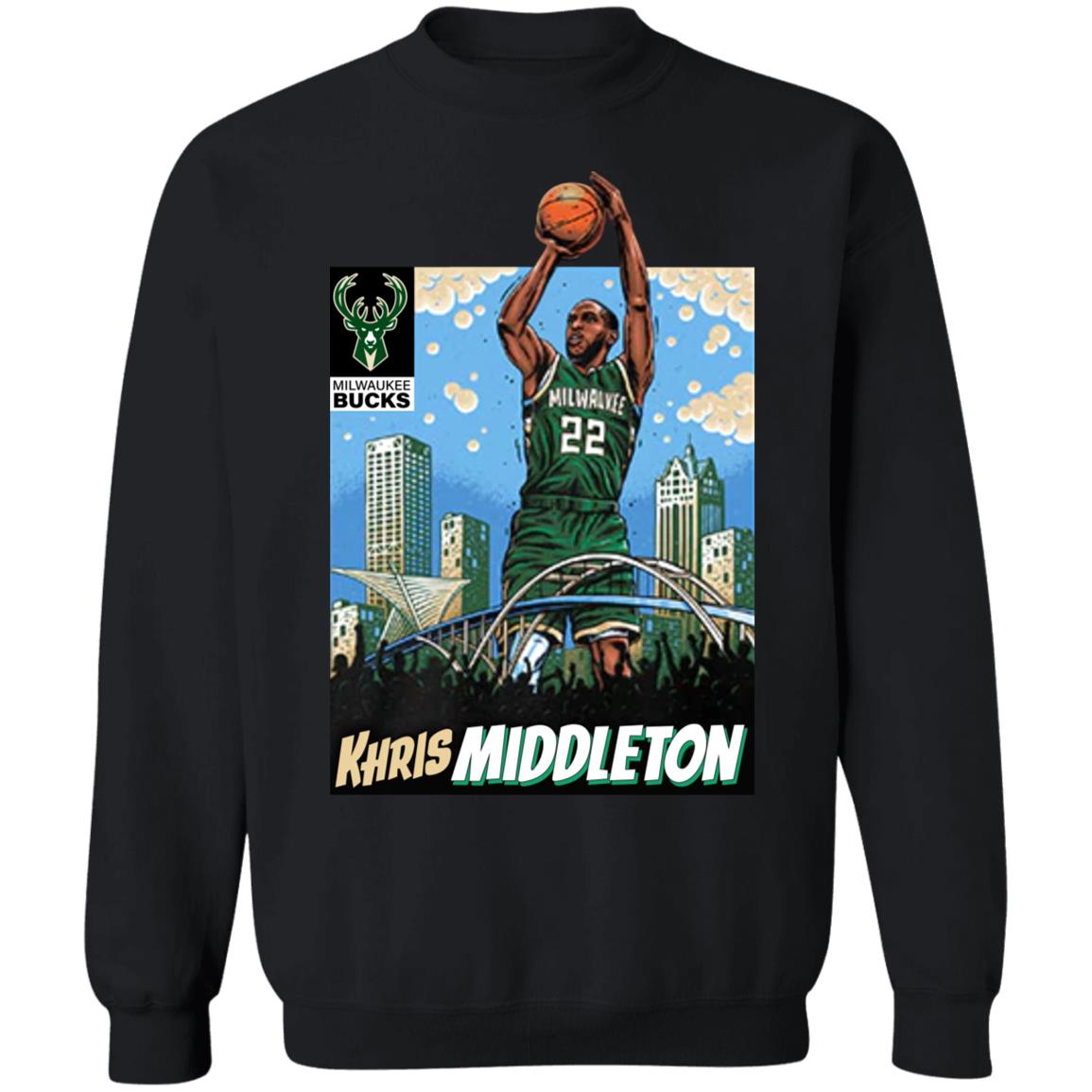 Khris Middleton Skyline Milwaukee Bucks Shirt Panetory – Graphic Design Apparel &Amp; Accessories Online