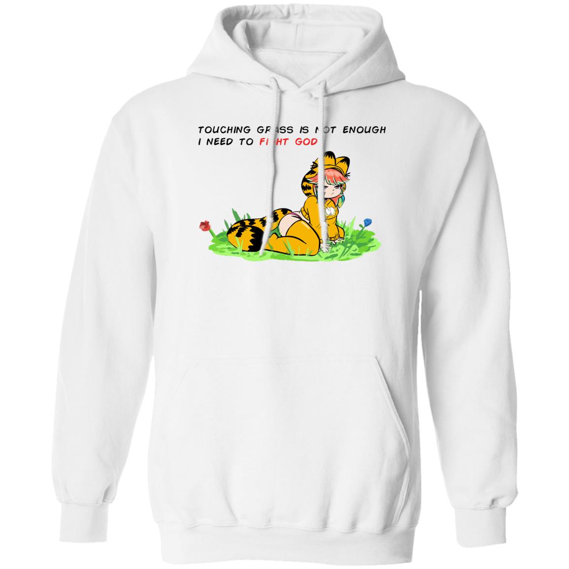 Touching Grass Is Not Enough I Need To Fight God Garfield Meme Shirt 2