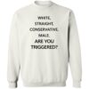 White Straight Conservative Male Are You Triggered Shirt 2