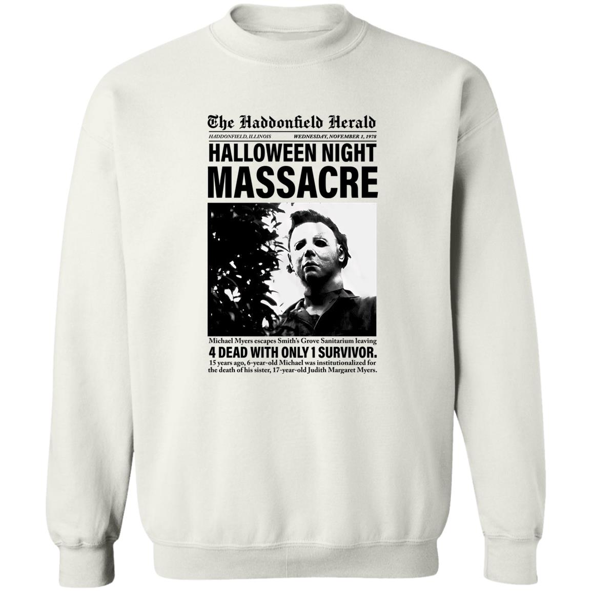 Michael Myers The Haddonfield Herald Halloween Night Massacre Shirt 2