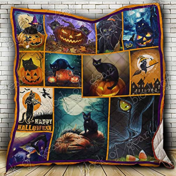 Black Cat Halloween 3d Fleece Blanket