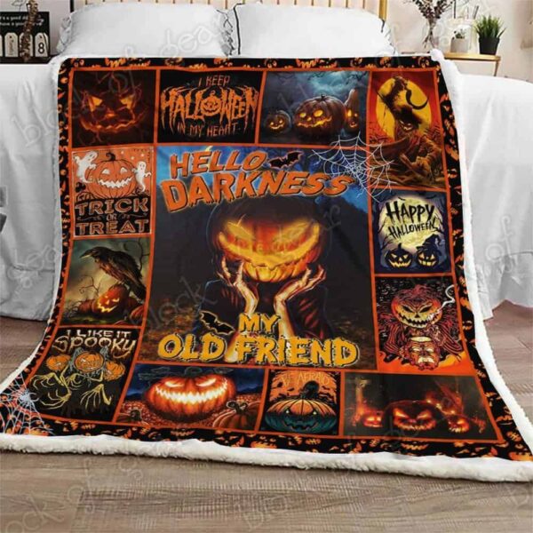 Creepy Pumpkin Halloween Fleece Blanket