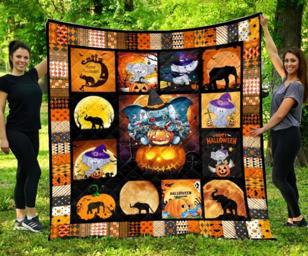 Elephant Halloween All Over Print 3D Fleece Blanket