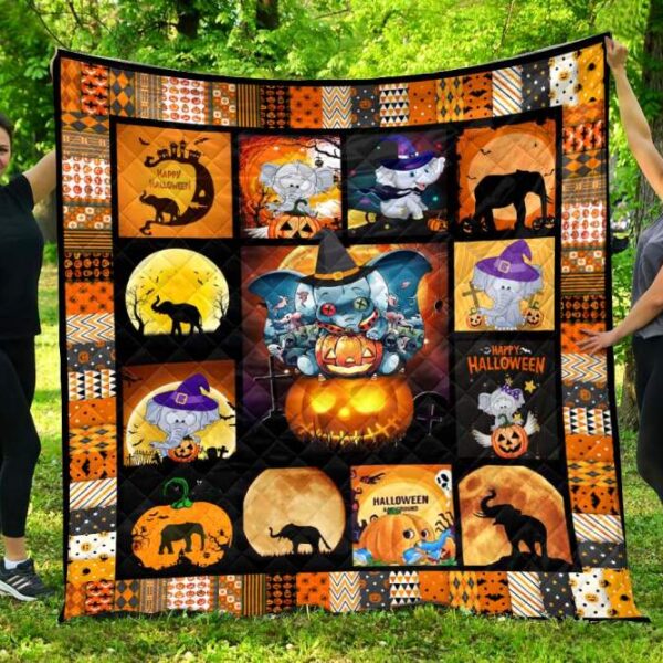 Elephant Halloween All Over Print 3d Fleece Blanket