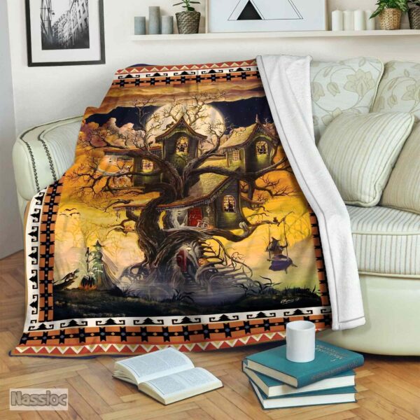 Halloween House Witches Fleece Blanket