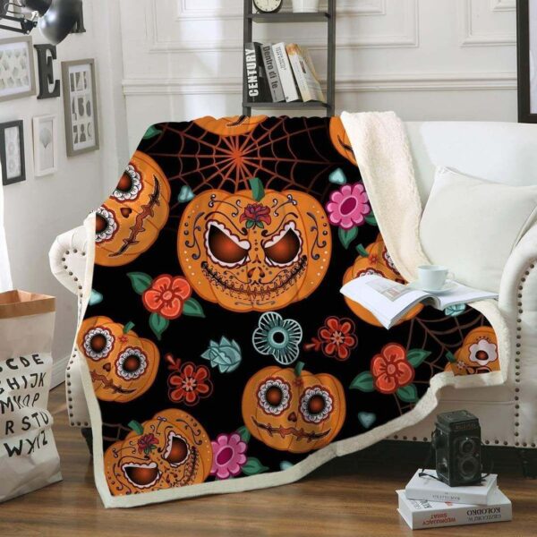 Halloween Pumpkin Fleece Blanket