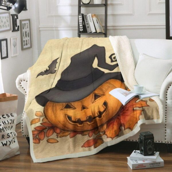 Halloween Pumpkin Funny Fleece Blanket