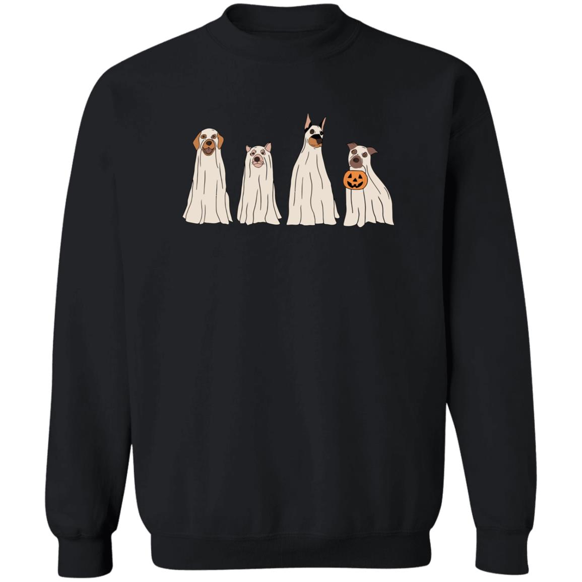 Happy Halloween Ghost Dog Sweatshirt Panetory – Graphic Design Apparel &Amp; Accessories Online