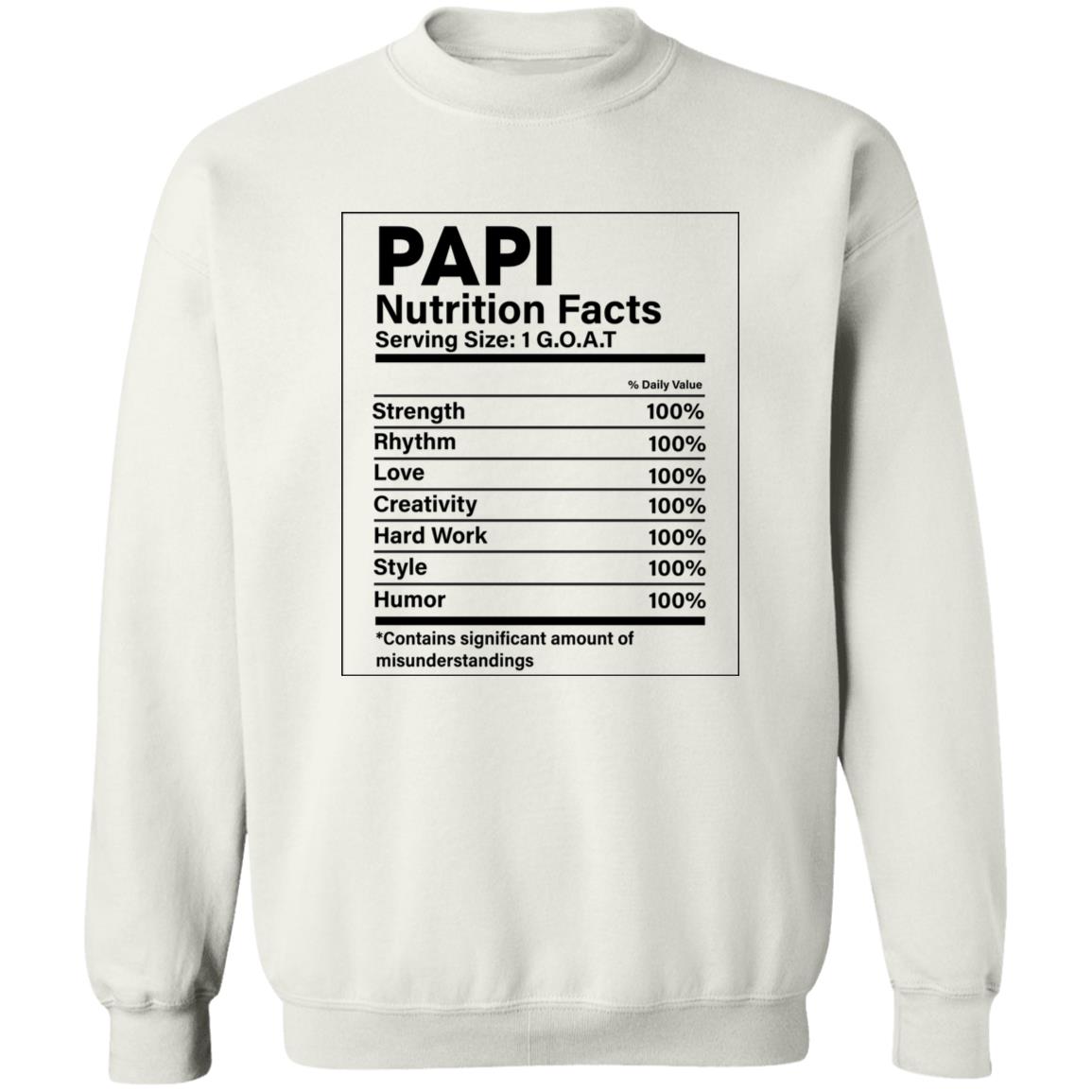 Papi Nutrition Facts Shirt Panetory – Graphic Design Apparel &Amp; Accessories Online