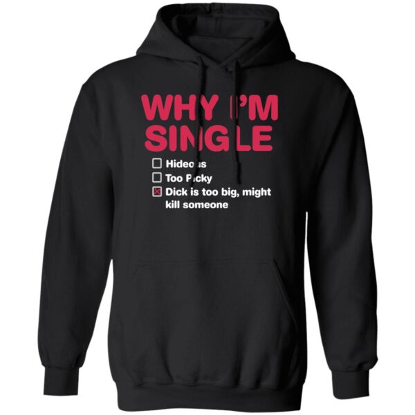 Why I'M Single Hideous To Picky Dick Is Too Big Might Kill Someone Shirt