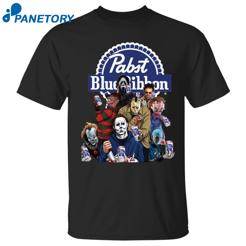 Horror Characters Pabst Blue Ribbon Shirt 1