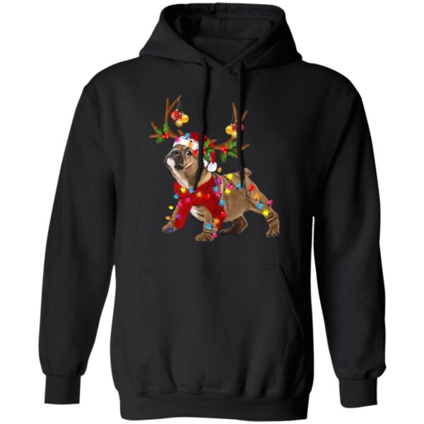 Bulldog Reindeer Christmas Light Shirt