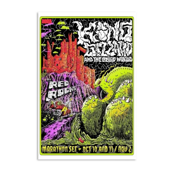 King Gizzard The Lizard Wizard Tour Red Rocks November 11 Poster