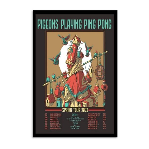 Pigeons Playing Ping Pong Spring 2023 Tour Poster