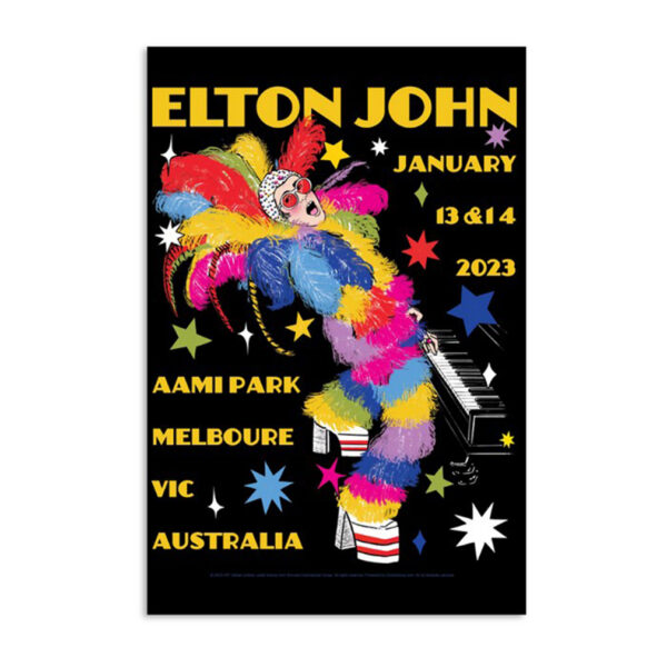 Elton John Aami Park Melboure Australia January 13th 2023 Poster