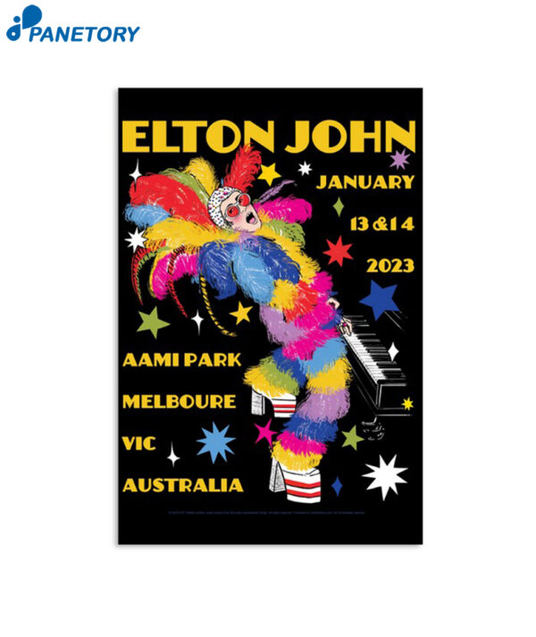 Elton John Aami Park Melboure Australia January 13Th 2023 Poster
