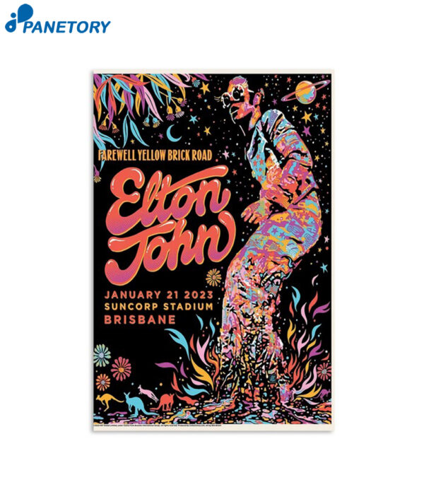 Elton John Suncorp Stadium Brisbane January 21 Poster