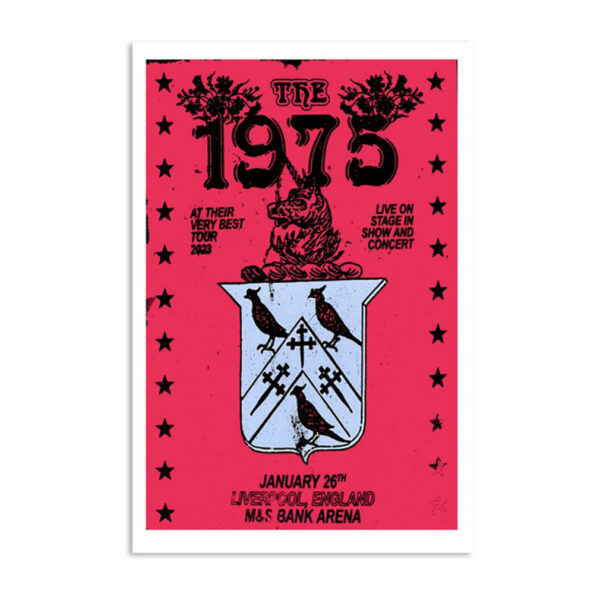 The 1975 At Their Very Best Tour Liverpool England January 26th 2023 Poster