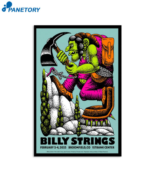 Billy Strings 1Stbank Center Broomfield Co February 2 Poster