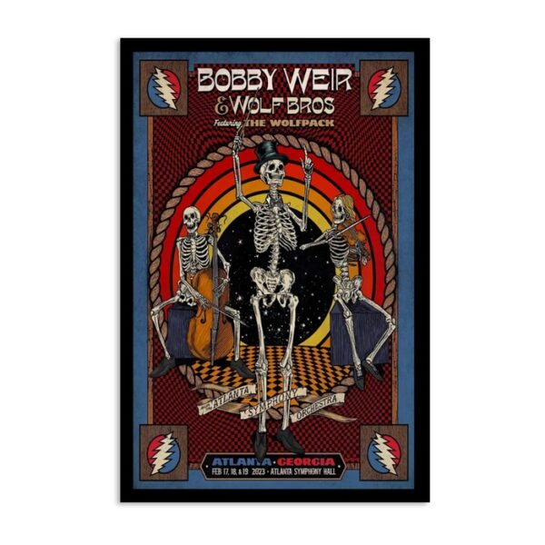 Bob Weir & Wolf Tour Atlanta Ca Feb 17 2023 Poster