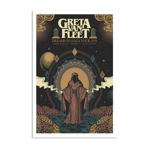 Greta Van Fleet Honda Center Anaheim Ca March 24 2023 Poster
