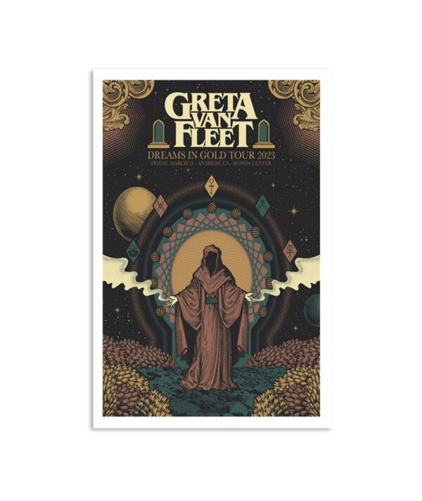 Greta Van Fleet Honda Center Anaheim Ca March 24 2023 Poster