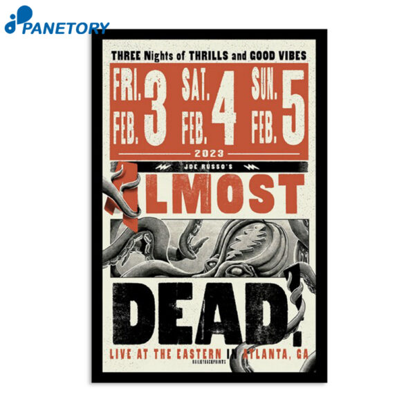 Joe Russo's Almost Tour Atlanta Ga February 3 2023 Poster