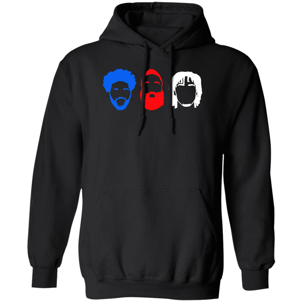 Joel Embiid James Harden Tyrese Maxey Faces Shirt 7 Joel Embiid James Harden Tyrese Maxey Faces Shirt 1