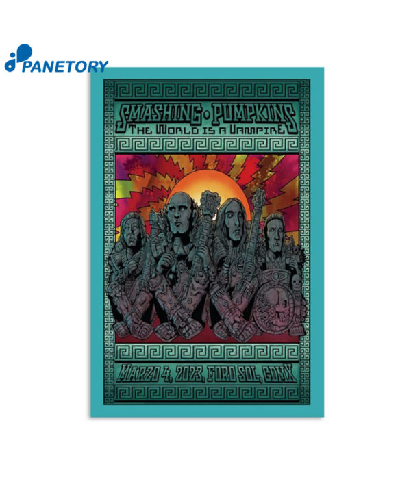 The Smashing Pumpkins The World Is A Vampire 2023 Mexico City Poster