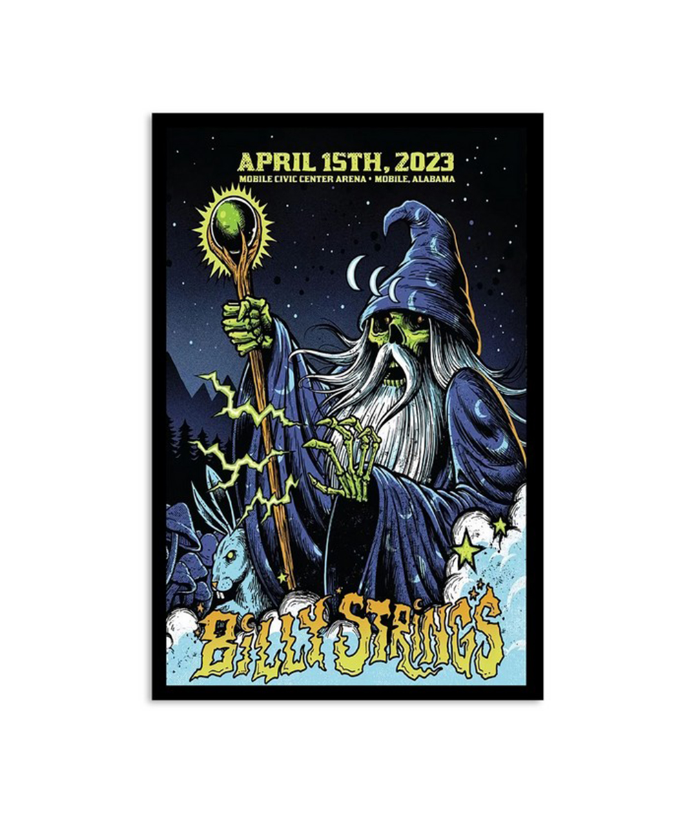 Billy Strings Mobile Civic Center Arena Alabama April 15Th 2023 Poster