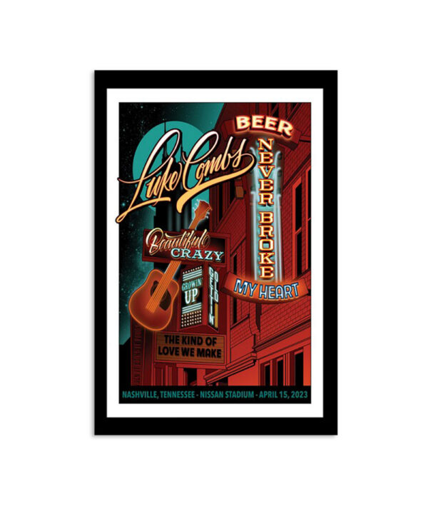 Luke Combs Tour Nashville Tn 2023 Poster