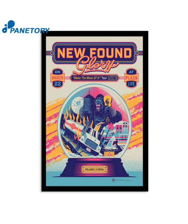 New Found Glory Orlando Florida Make The Most Of It Tour March 22 2023 Poster