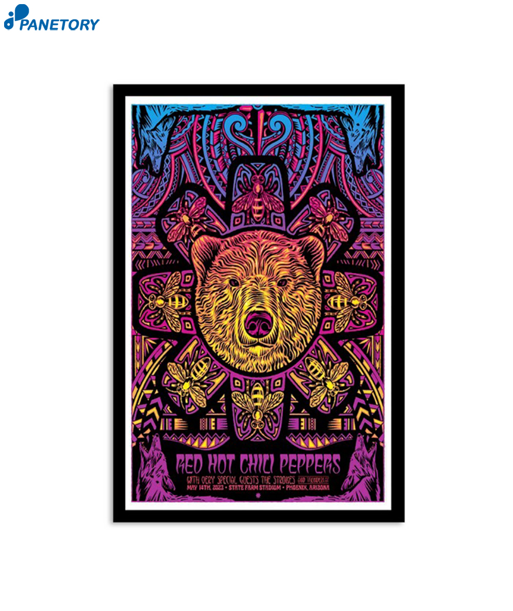 2023 Red Hot Chili Peppers Tour Glendale Az Poster